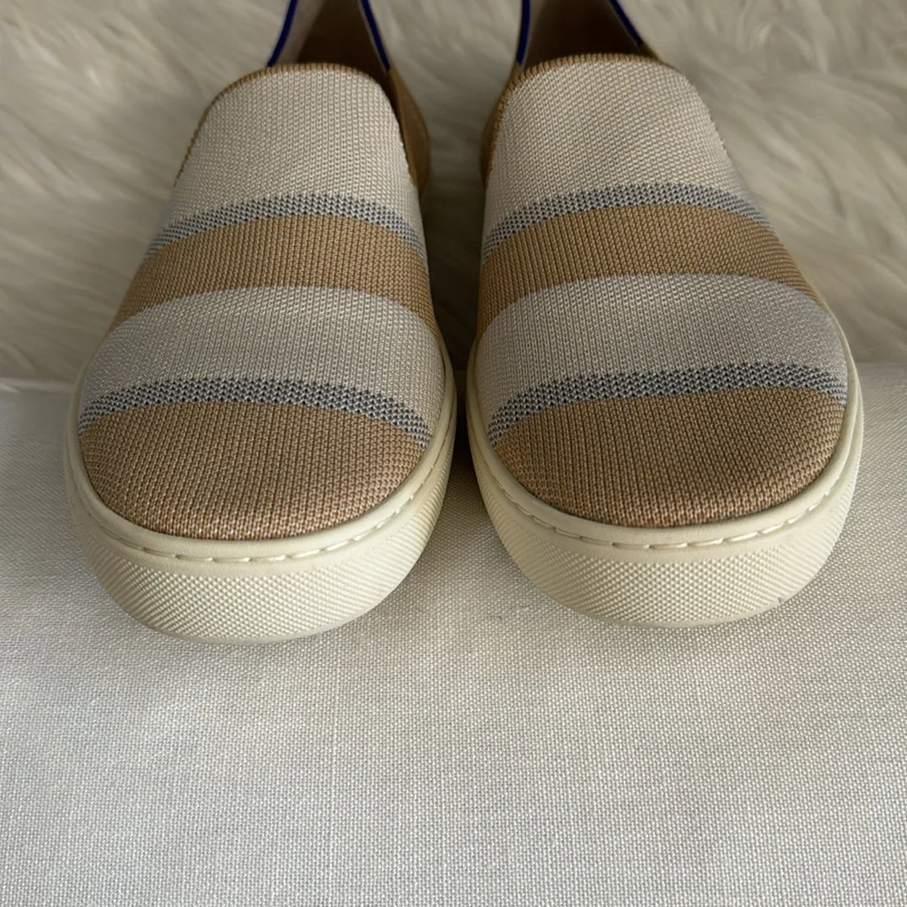 Rothy's Birch Stripe Neutral Slip-On Sneakers Size 10 - Picture 6 of 13